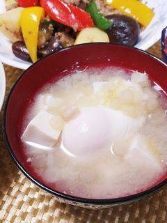 茎みょうが(みょうがたけ)の卵お味噌汁-レシピのメイン写真