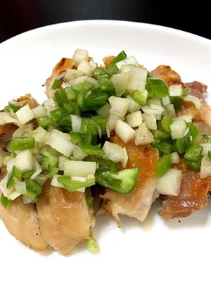 鶏肉のネギピーマンソースのせ-レシピのメイン写真