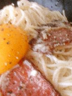 ベーコンと卵黄のそうめん。-レシピのメイン写真