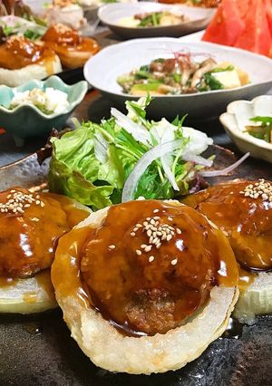 玉ねぎの肉詰め＊照り焼きソース-レシピのメイン写真