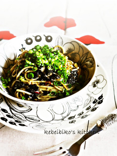 焼き海苔のイカ墨風パスタ-レシピのメイン写真