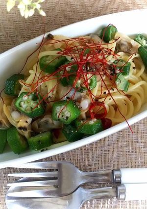 アサリとオクラの和風オイルパスタ-レシピのメイン写真