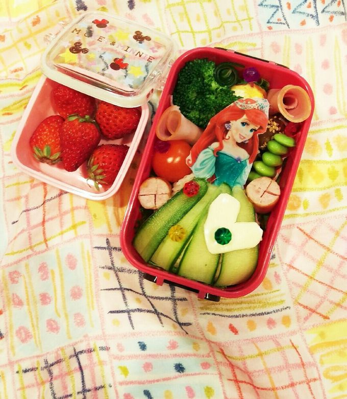 手抜きなのに可愛い アリエル キャラ弁-レシピのメイン写真
