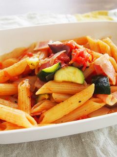 レンジで簡単 夏野菜アラビアータ-レシピのメイン写真