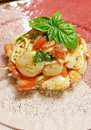 ほたてとトマトの冷たいカペッリーニ-レシピのメイン写真