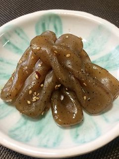 美容つまみ♪「結び蒟蒻のピリ辛炒め」-レシピのメイン写真
