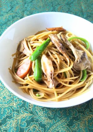 ウインナーと舞茸の和風醤油パスタ☆ランチ-レシピのメイン写真
