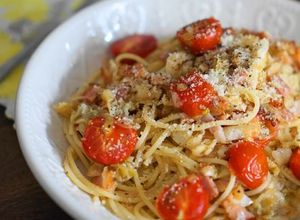 乳酸キャベツとベーコン、トマトのパスタ-レシピのメイン写真