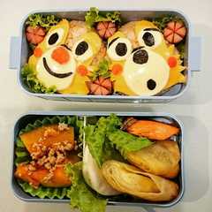รูปของ チップとデールキャラ弁★ディズニー弁当★