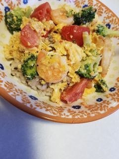 トマトと海老卵野菜の和風イタリアンご飯-レシピのメイン写真