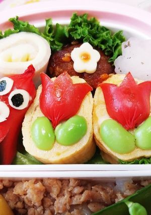 卵焼きにチューリップ咲きました♡-レシピのメイン写真