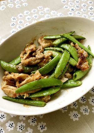 絹さやと豚肉のオイスター炒め♪-レシピのメイン写真