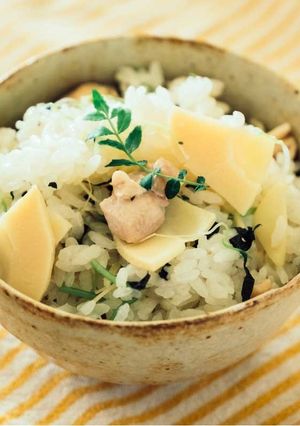 鶏肉と筍の薬味たっぷり土鍋炊き込みご飯-レシピのメイン写真