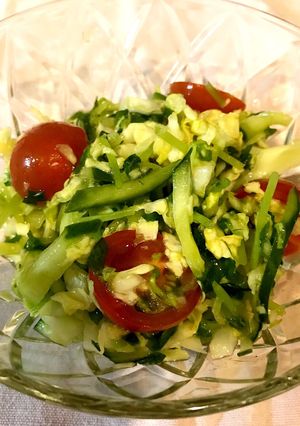 豆苗とキャベツときゅうりの揉み込みサラダ-レシピのメイン写真