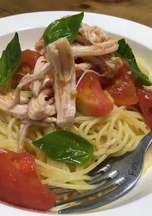 トマトとサラダチキンの冷製パスタ-レシピのメイン写真