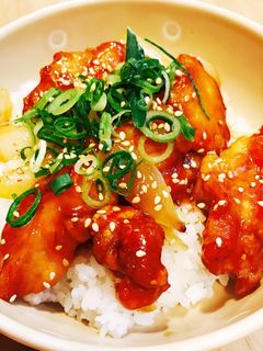 鶏むね肉の甘酢炒め丼-レシピのメイン写真