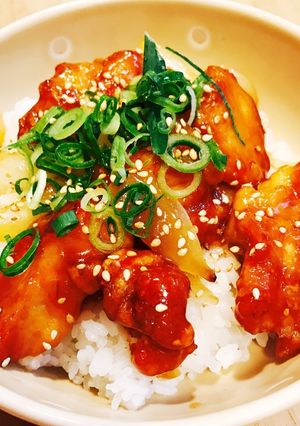 鶏むね肉の甘酢炒め丼-レシピのメイン写真