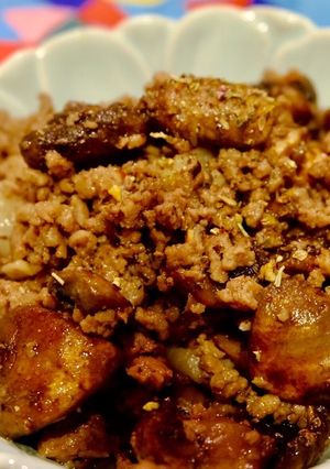 簡単！ブラウンマッシュルームの挽肉炒め-レシピのメイン写真