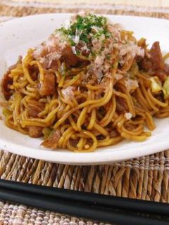 牛すじ糸コン入り焼きそば-レシピのメイン写真
