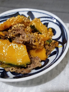 ごま油香る牛こまとカボチャの中華煮-レシピのメイン写真