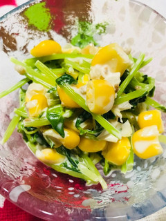 豆苗とコーンのタルタル和え★-レシピのメイン写真