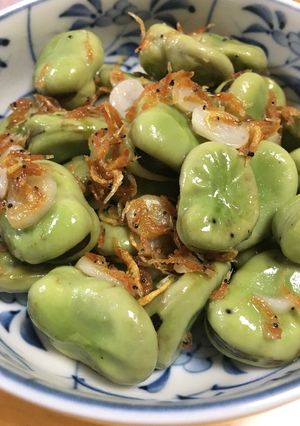 スーパー簡単そら豆の海老ガーリック塩炒め-レシピのメイン写真