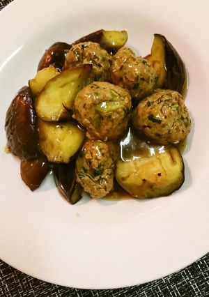 餃子あん肉団子とナス炒め-レシピのメイン写真