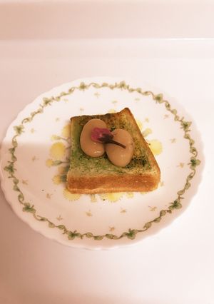 ❁白花豆と桜の塩漬けのトースト❁-レシピのメイン写真
