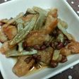 揚げ鶏ごぼうと小豆の煮浸し☆