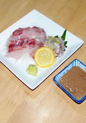 肝醤油で食べる、のどぐろの刺身-レシピのメイン写真