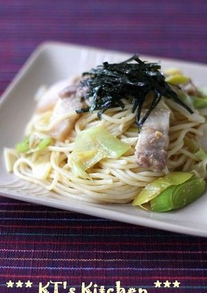 ネギ豚のにんにく味噌バターパスタ-レシピのメイン写真