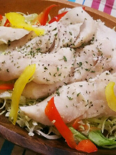 ポリ袋湯煎♥鶏ササミでサラダチキン風-レシピのメイン写真