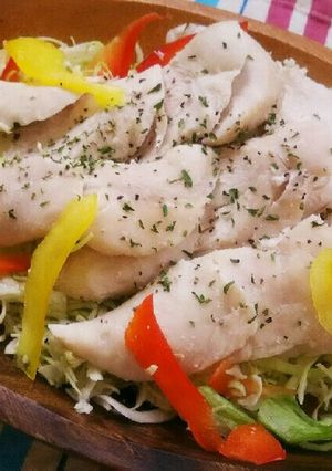 ポリ袋湯煎♥鶏ササミでサラダチキン風-レシピのメイン写真