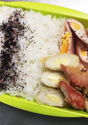 旦那弁当100♥チーちく天弁当!-レシピのメイン写真