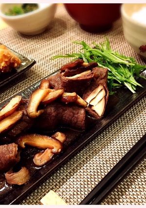 焼き肉のたれｄｅ肉巻きしいたけ-レシピのメイン写真
