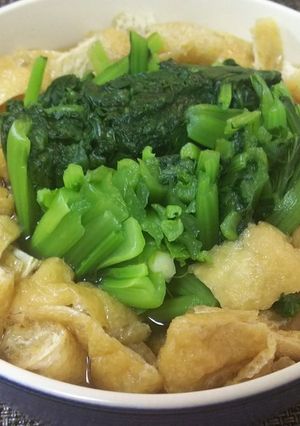 簡単ヘルシー・小松菜と油揚げの煮浸し-レシピのメイン写真