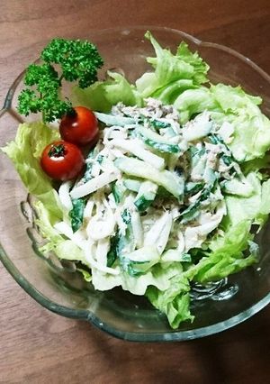 サバ水煮缶と大根とキュウリの簡単サラダ-レシピのメイン写真