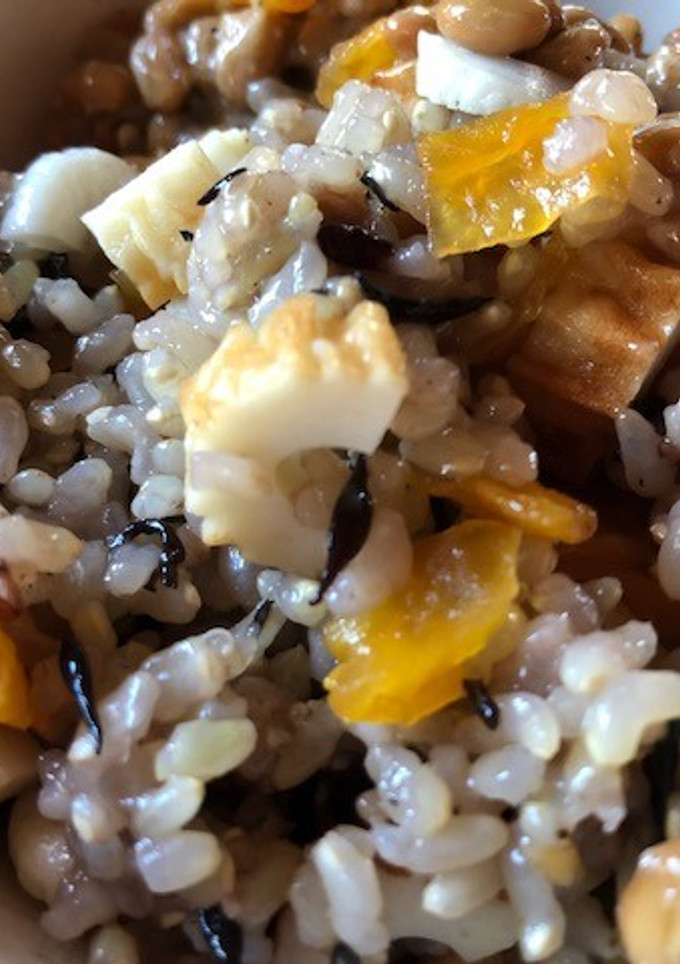 納豆と福神漬のちくわ入りまぜご飯-レシピのメイン写真