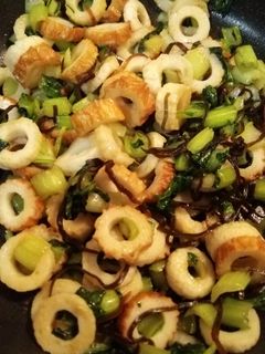 ズボラ小松菜ちくわの塩昆布炒め-レシピのメイン写真