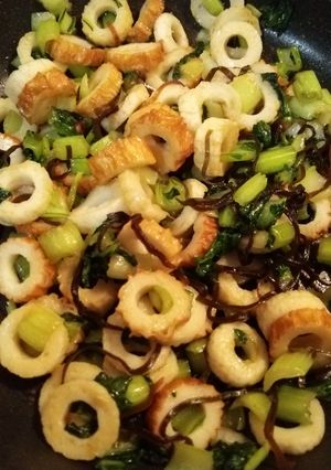 ズボラ小松菜ちくわの塩昆布炒め-レシピのメイン写真