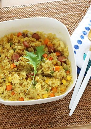 レンジで簡単　カレーピラフ-レシピのメイン写真