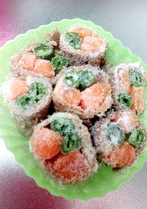 お弁当のおかずに！冷凍肉巻き野菜-レシピのメイン写真