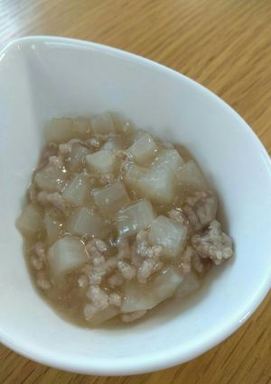 離乳食後期完了期　かぶと豚肉の出汁煮-レシピのメイン写真