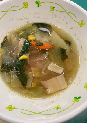 ベーコンと野菜のスープ☆給食メニュー-レシピのメイン写真