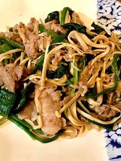 牛肉とえのきとほうれん草の炒め物-レシピのメイン写真