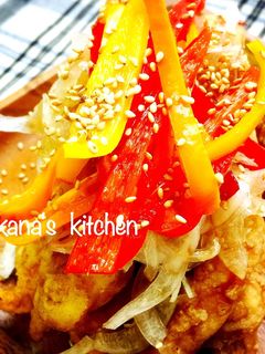 ささみと野菜の簡単南蛮漬け♪♪-レシピのメイン写真