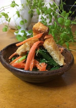 カリカリ油あげと小松菜人参のナムル-レシピのメイン写真