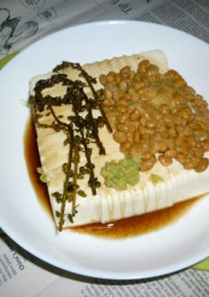 穂じその醤油漬け＋納豆の冷や奴のタパス-レシピのメイン写真