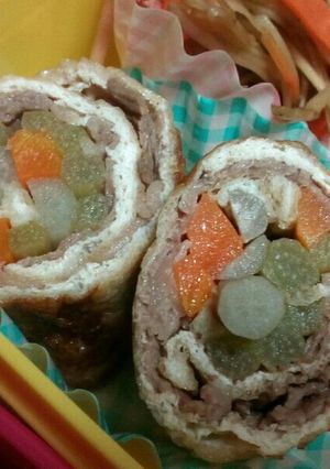 お気に入り☆フキと牛肉☆しのだ巻き-レシピのメイン写真