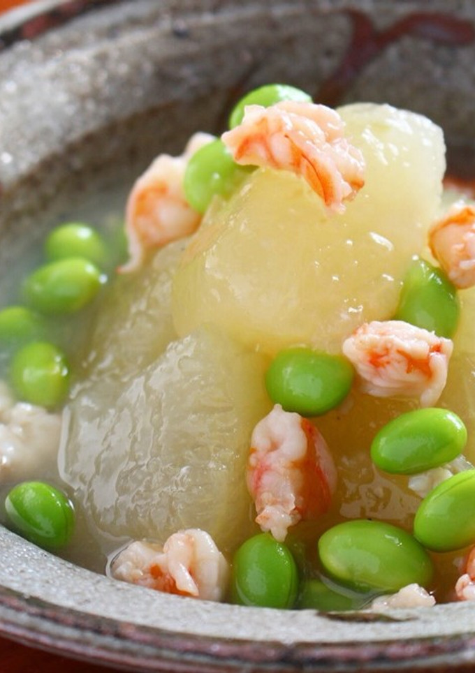冬瓜とえび、枝豆のあんかけ-レシピのメイン写真